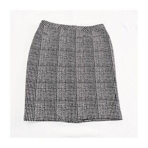 Talbots Houndstooth Design Printed Pencil Skirt SZ12 BLK-White
